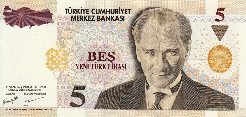 Турция Банкнота 5 лир 2005 UNC P217
