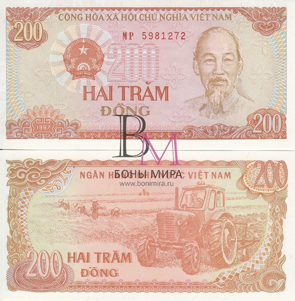 Вьетнам Банкнота  200 дон1987 UNC