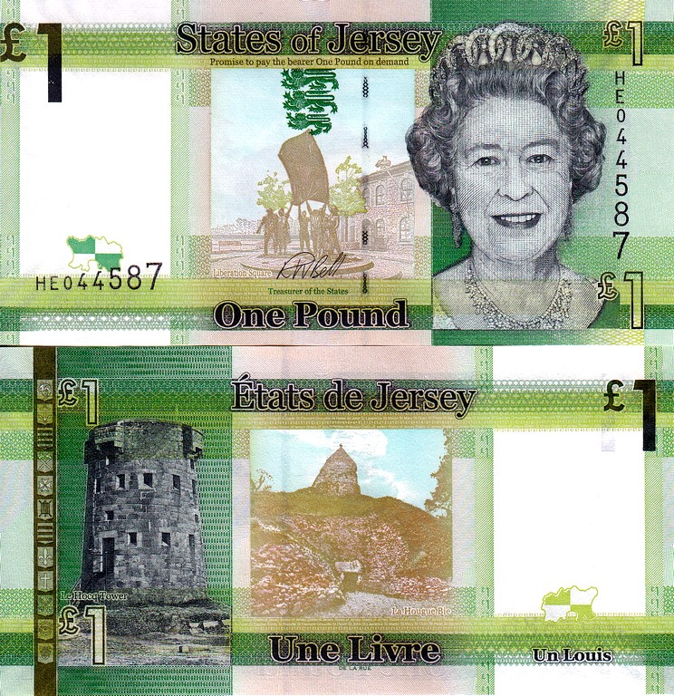 Джерси Банкнота 1 фунт 2010 UNC P32a Подпись