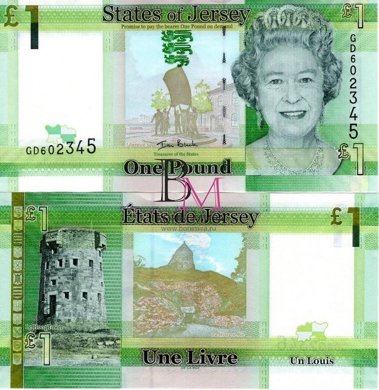Джерси Банкнота 1 фунт 2010 UNC P32a