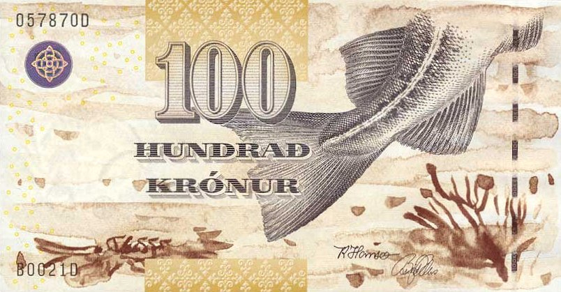 Фарерские острова 100 крон 2002  UNC