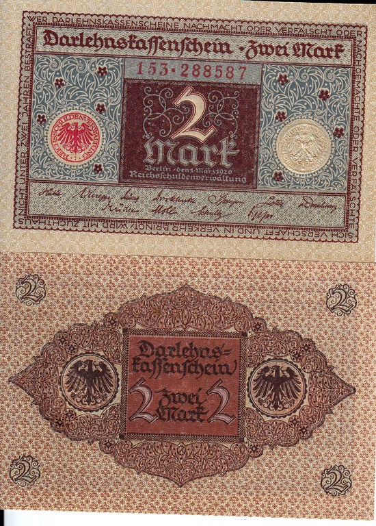Германия Банкнота 2 марки 1920 UNC 153