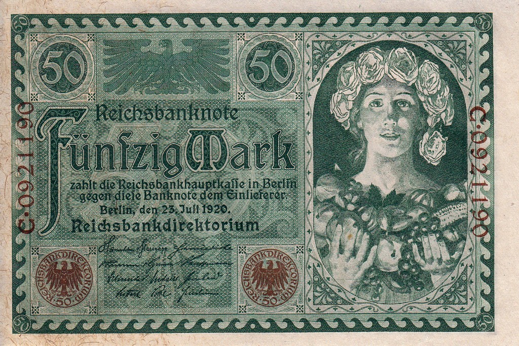 Германия Банкнота 20 рейхсмарк 1920 UNC