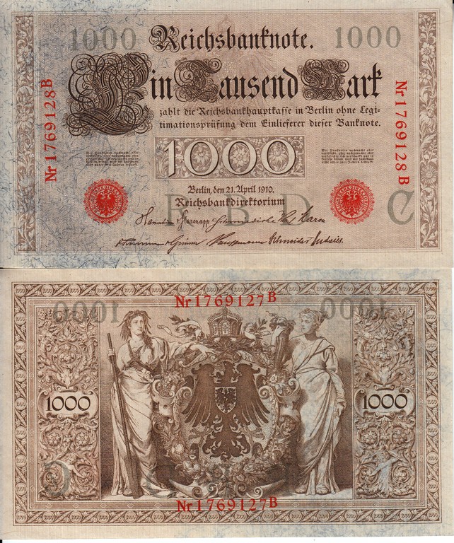 Германия Банкнота 1000 марок 1910 EF/aUNC 