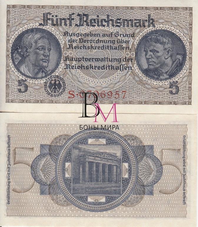 Германия Банкнота 5 марок 1940-45 UNC