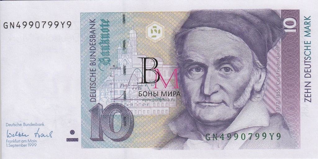 Германия Банкнота 10 марок 1999 UNC