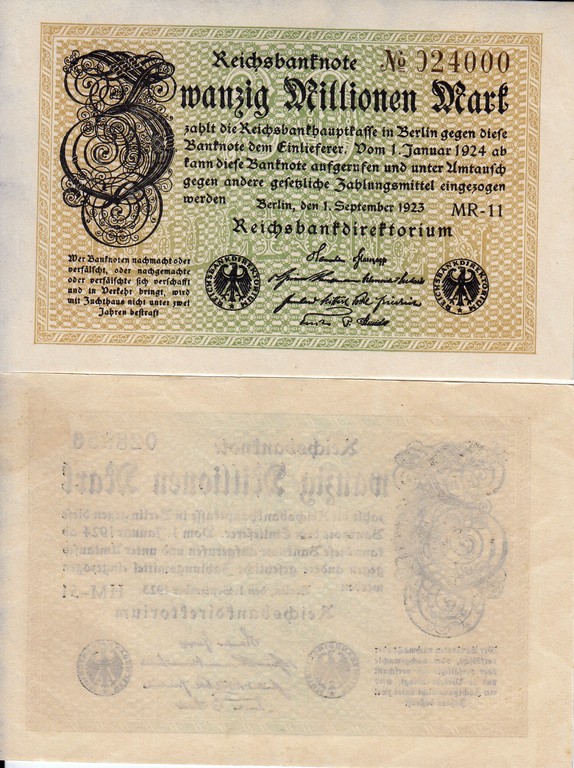 Германия Банкнота 20 000 000  марок  1923 UNC P108
