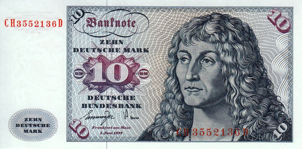 Германия Банкнота 10 марок 1970 UNC