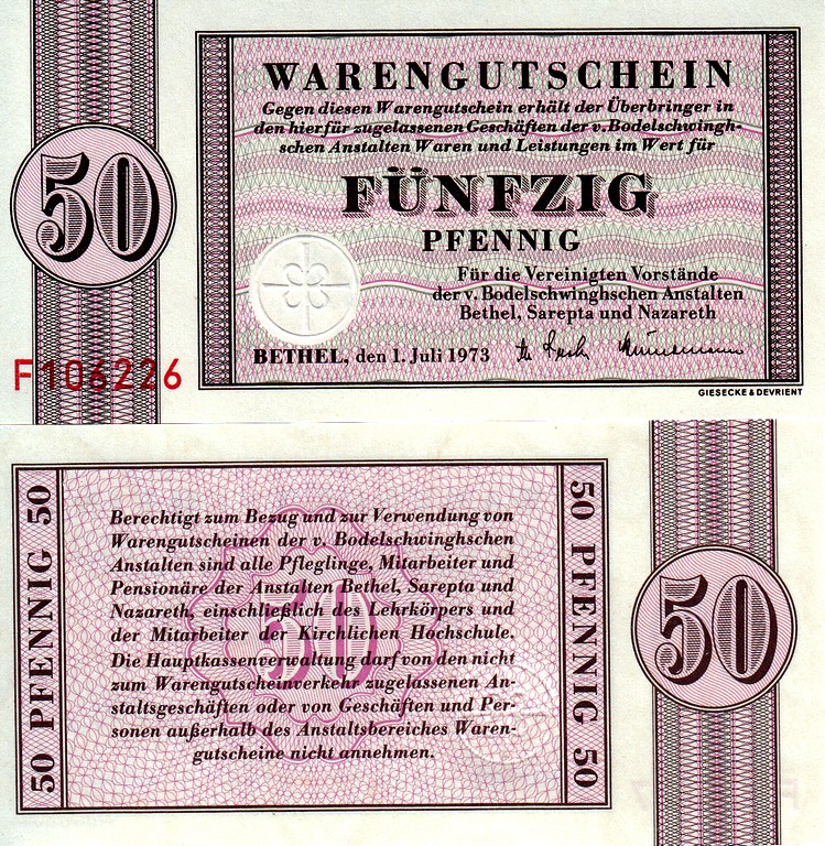 Германия (ФРГ) Банкнота 50 пфеннигов 1973 UNC