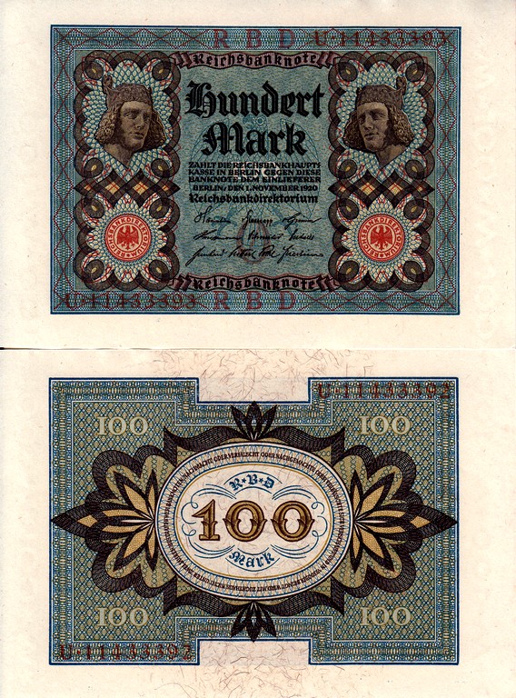 Германия Банкнота 100 марок 1920 UNC P69b