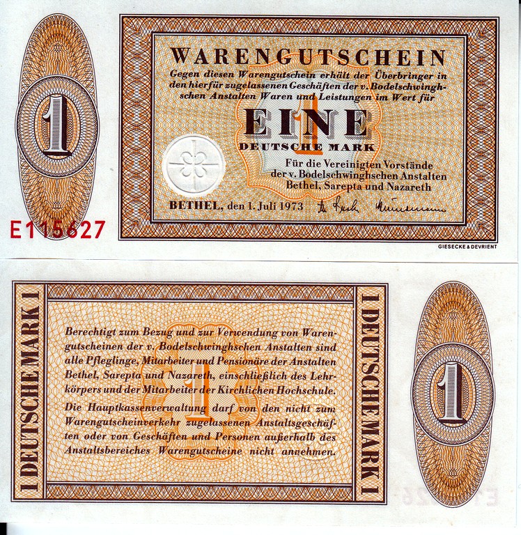 Германия (ФРГ) Банкнота 1 марка 1973 UNC