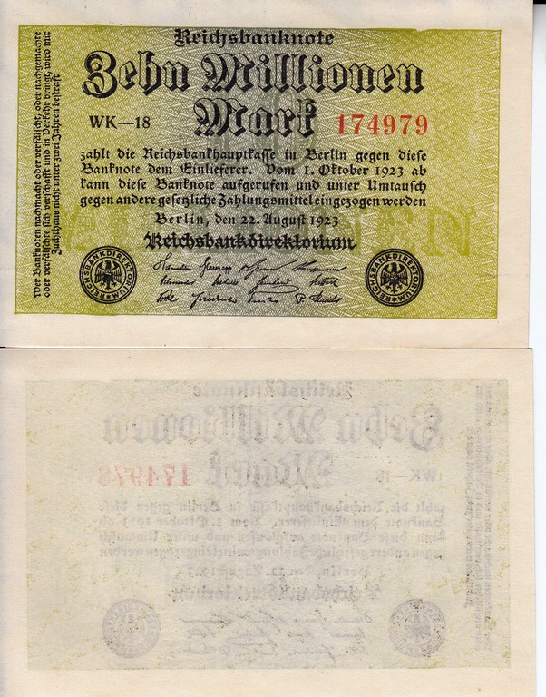 Германия Банкнота 10 000 000  марок  1923 UNC P106