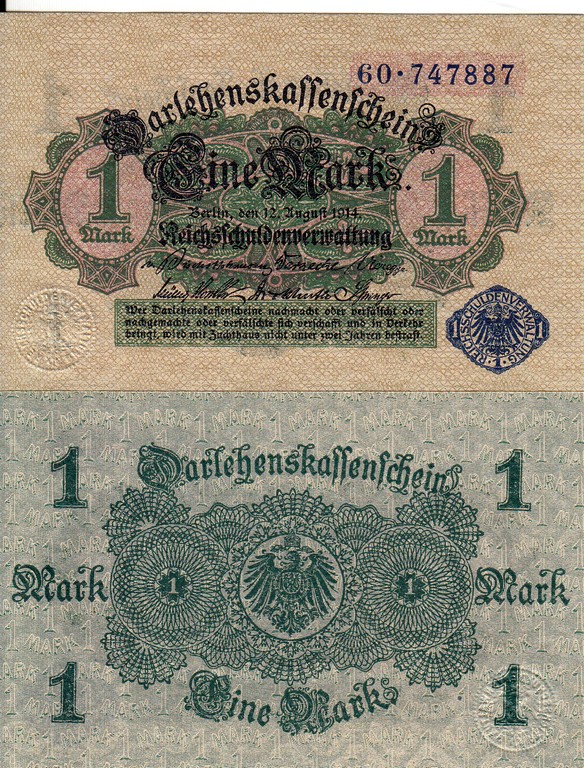 Германия Банкнота 1 марка 1914 (20) UNC P52
