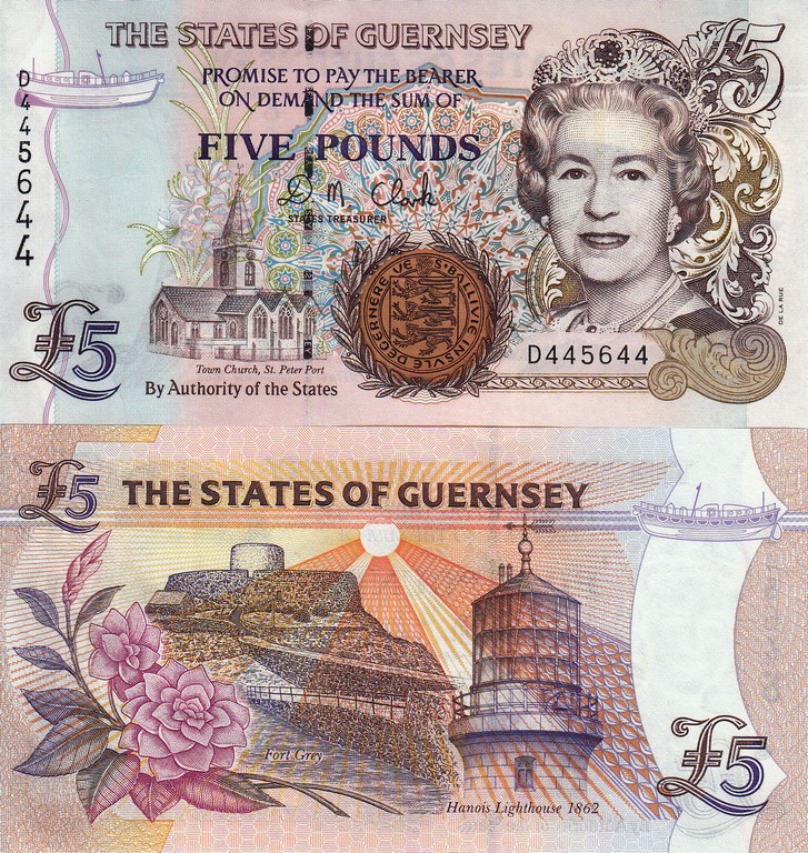 Гернси Банкнота 5 фунтов 1996 UNC P56b