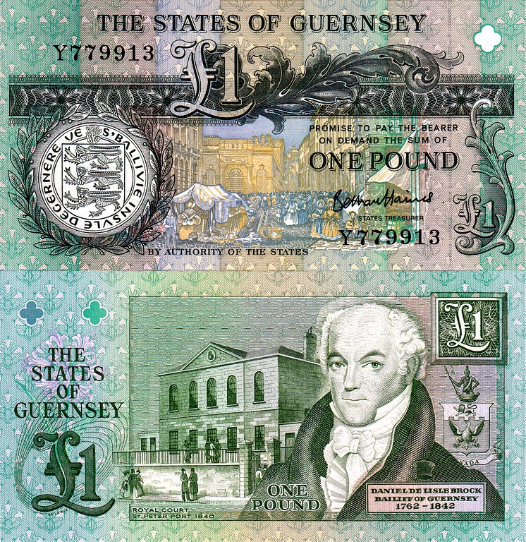 Гернси Банкнота 1 фунт 1991 UNC P52d