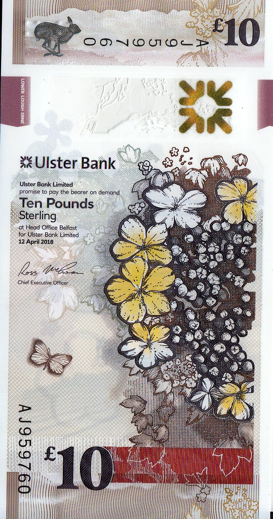 Северная Ирландия Банкнота 10 фунтов 2018 UNC   Ulster Bank