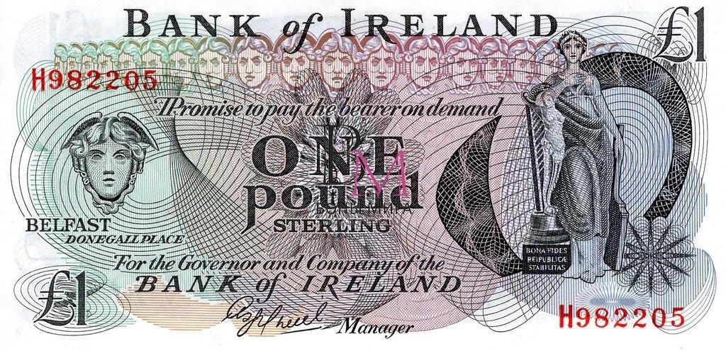 Северная Ирландия Банкнота 1 фунтов 1980 UNC