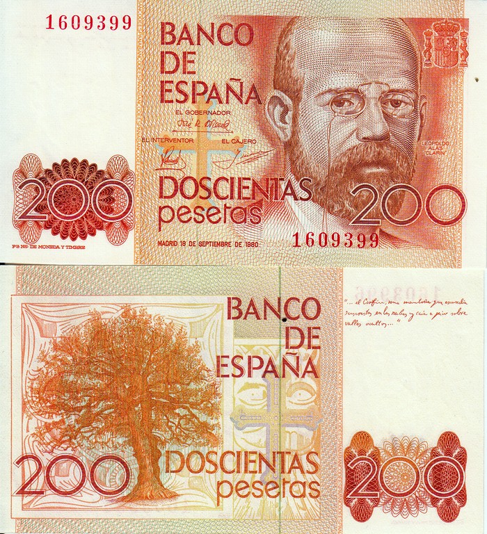 Испания Банкнота 200 песет 1980 UNC 
