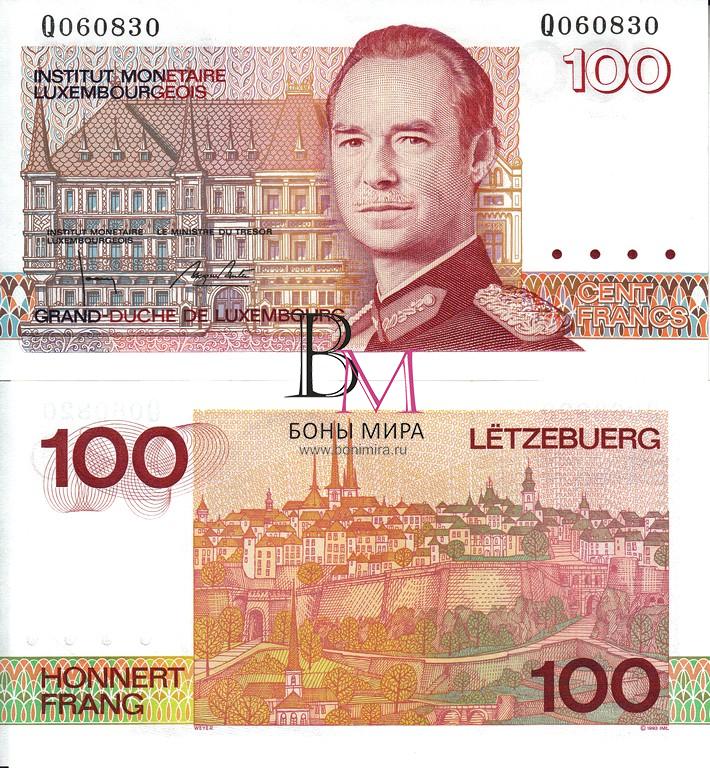 ЛюксембурБанкнота 100 франков 1993 UNC