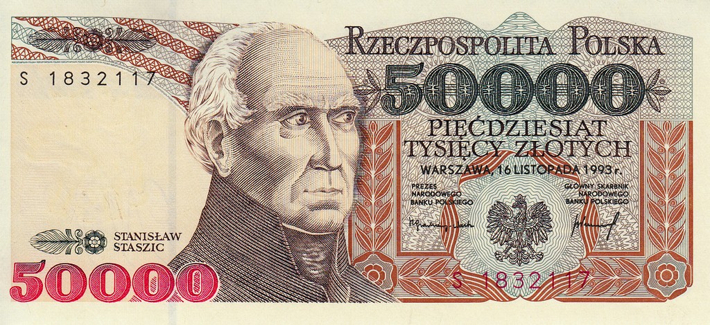 Польша Банкнота 50000 злотых 1993 UNC 