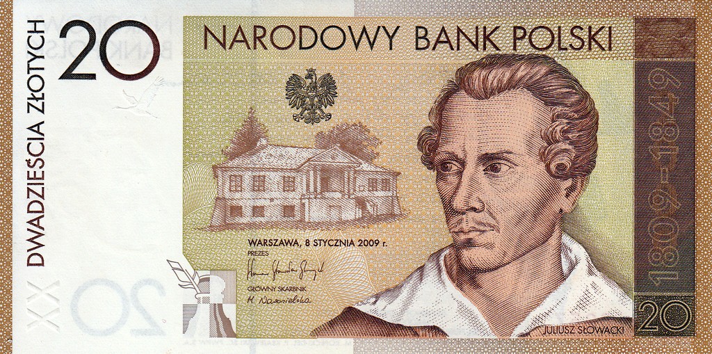 Польша Банкнота 20 злотых 2009 UNC 200 лет поэту Юлиушу Словацкому (буклет)