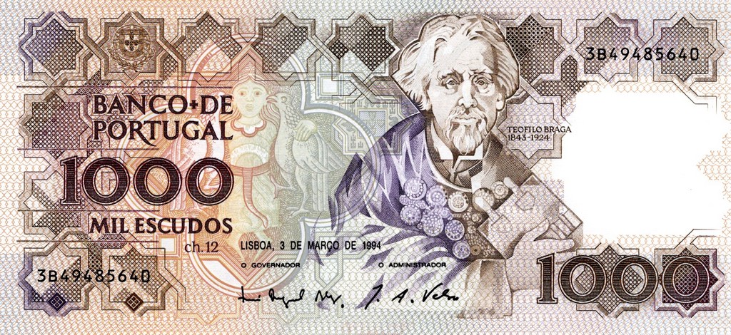 Португалия Банкнота 1000 эскудо 1994 UNC Подпись