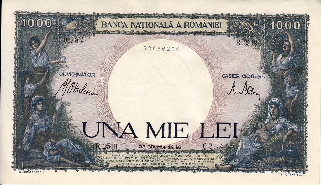 Румыния Банкнота 1000 лей 1943 UNC