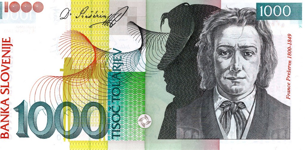 Словения Банкнота 1000 толаров 2003 UNC 