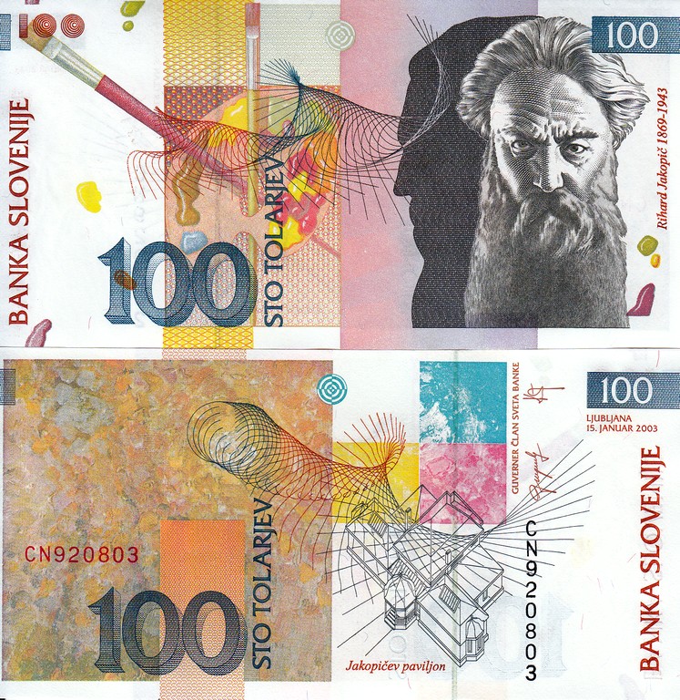 Словения Банкнота 100 толаров 2003 UNC