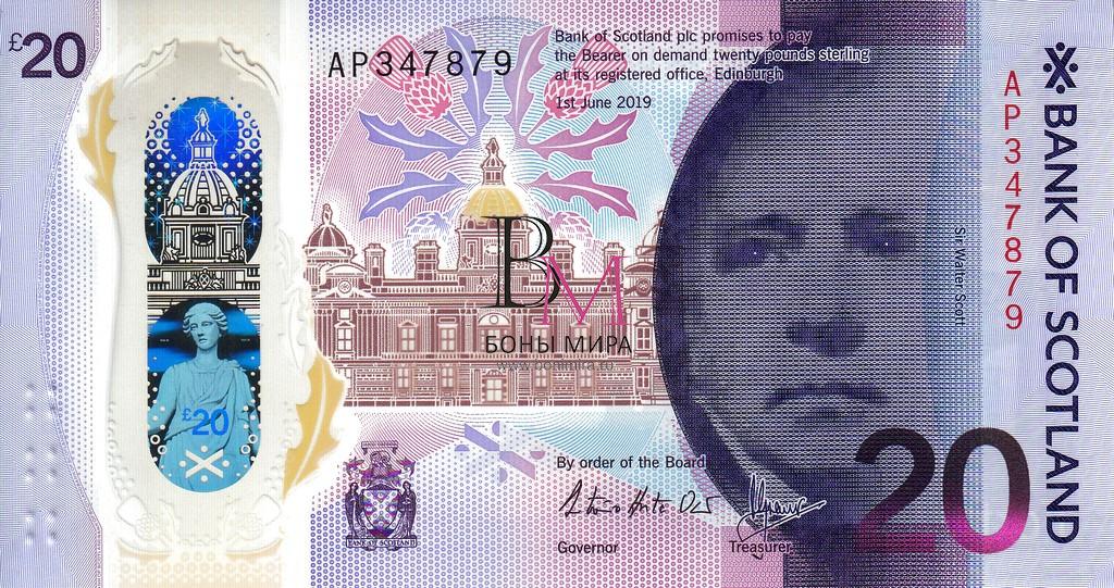 Шотландия Банкнота  20 фунтов 2019 (20) UNC Новинка