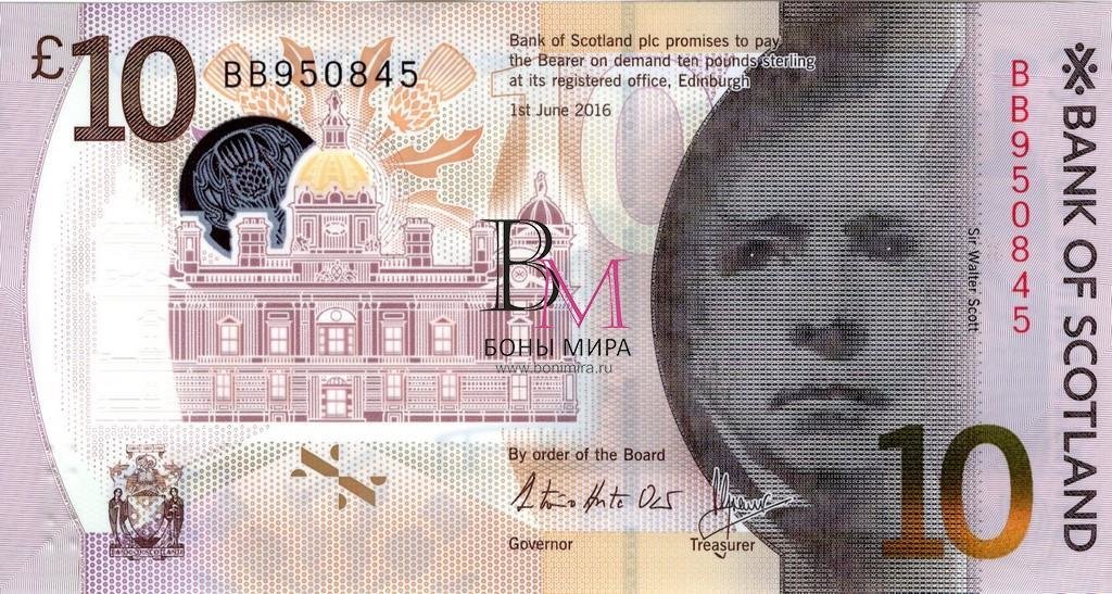 Шотландия Банкнота  10 фунт 2016 UNC Sir Walter Scott