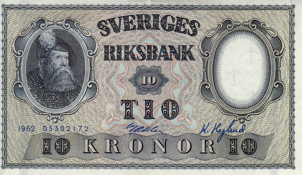 Швеция Банкнота 10 крон 1962 aUNС 
