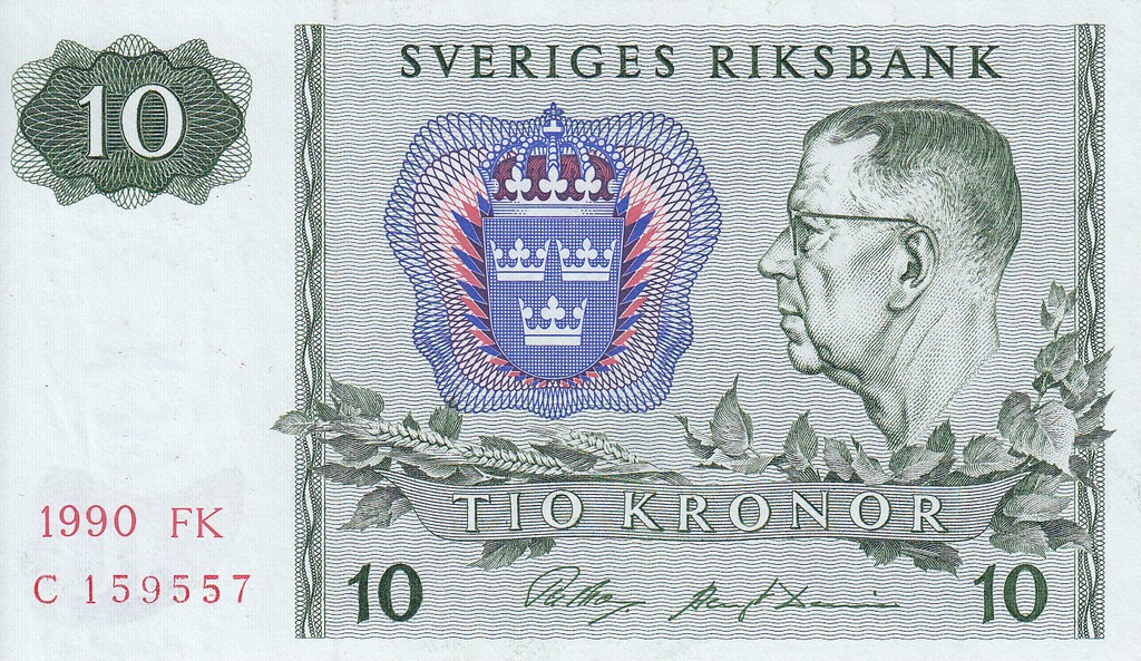 Швеция Банкнота 10 крон 1990 UNС