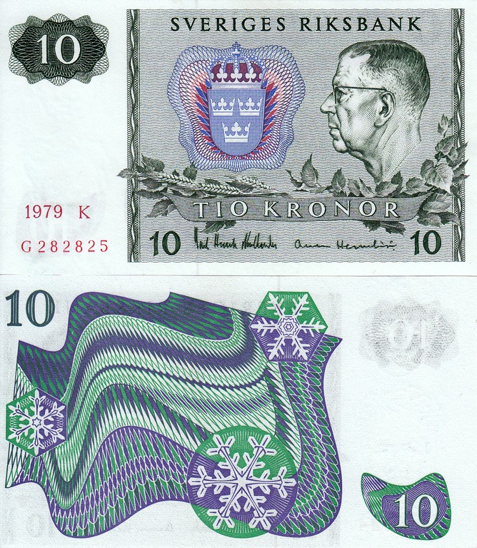 Швеция Банкнота 10 крон 1979 UNС 