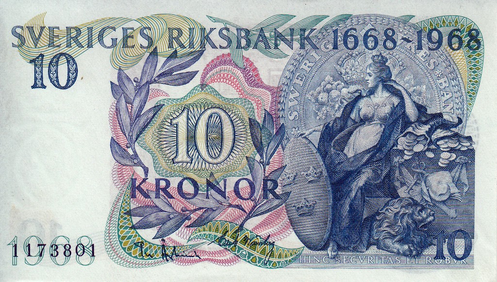 Швеция Банкнота 10 крон 1968 UNС