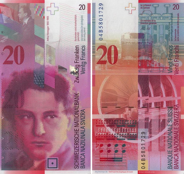 Швейцария Банкнота 20 франков 2000-08 UNC