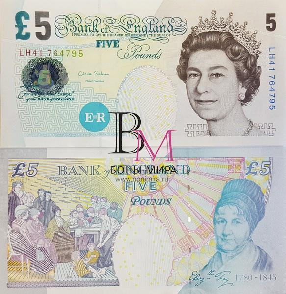 Великобритания Банкнота 5 фунтов 2012 UNC 