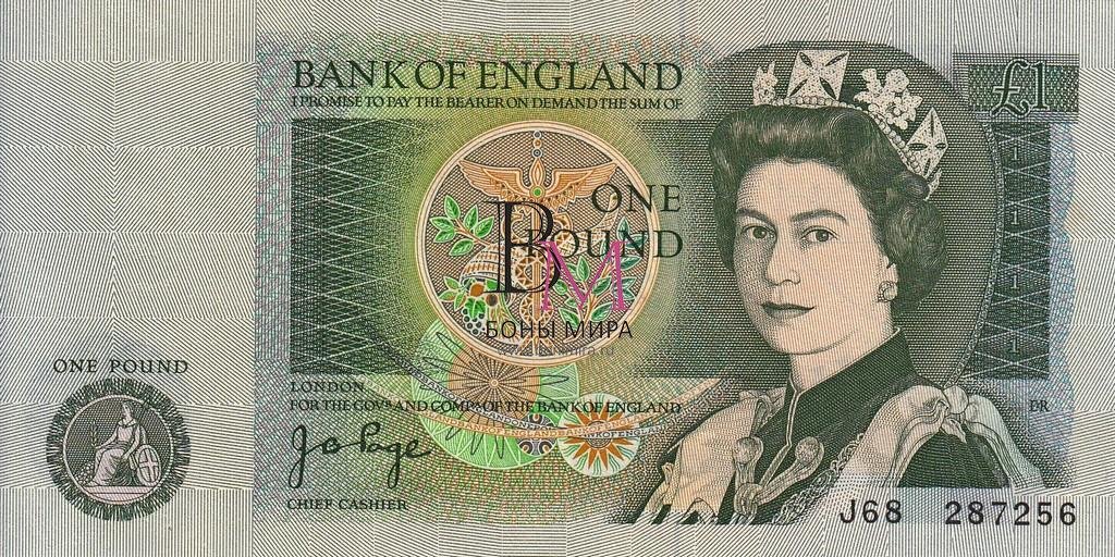 Великобритания Банкнота 1 фунт 1978-80 UNC P377а