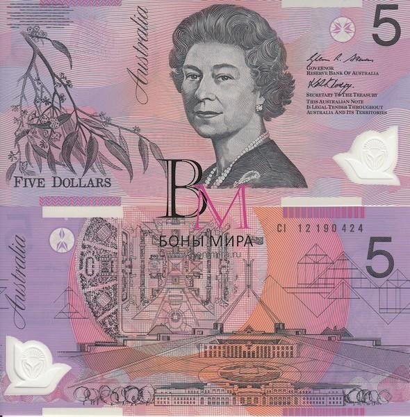 Австралия Банкнота 5 долларов 2004-12 UNC