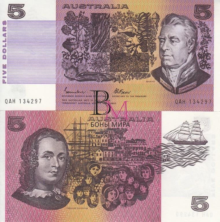 Австралия Банкнота 5 долларов 1985 UNC