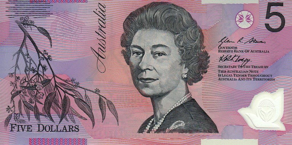 Австралия Банкнота 5 долларов 2008 UNC  Подпись g