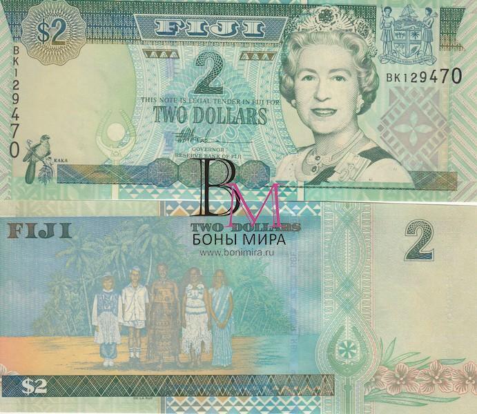 Фиджи Банкнота 2 доллара 2002 UNC