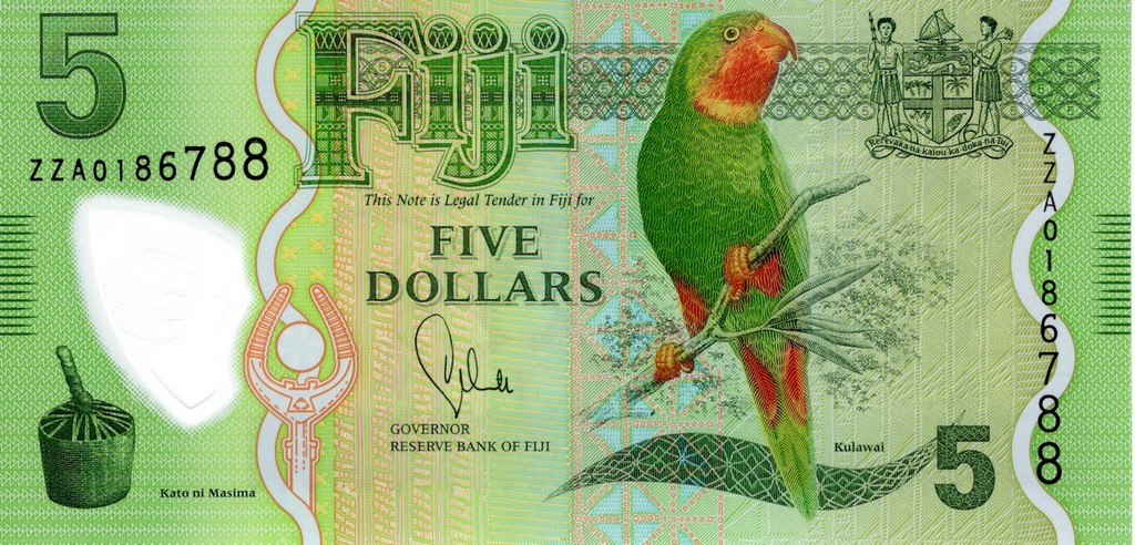 Фиджи Банкнота 5 долларов 2012 (13) UNC Серия ZZ
