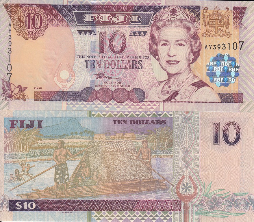 Фиджи Банкнота 10 долларов 2002 UNC