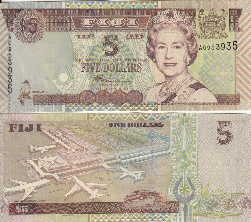 Фиджи Банкнота 5 долларов 2002  UNC