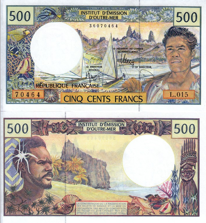 Французские Тихоокеанские Территории. 500 франков 1992 UNC