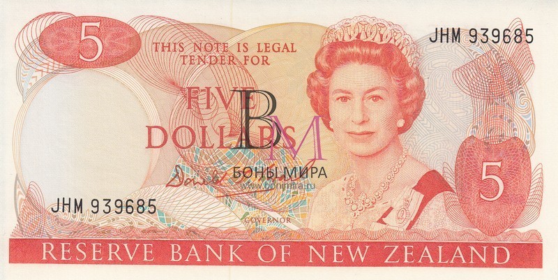 Новая Зеландия Банкнота 5 долларов 1989-92 UNC