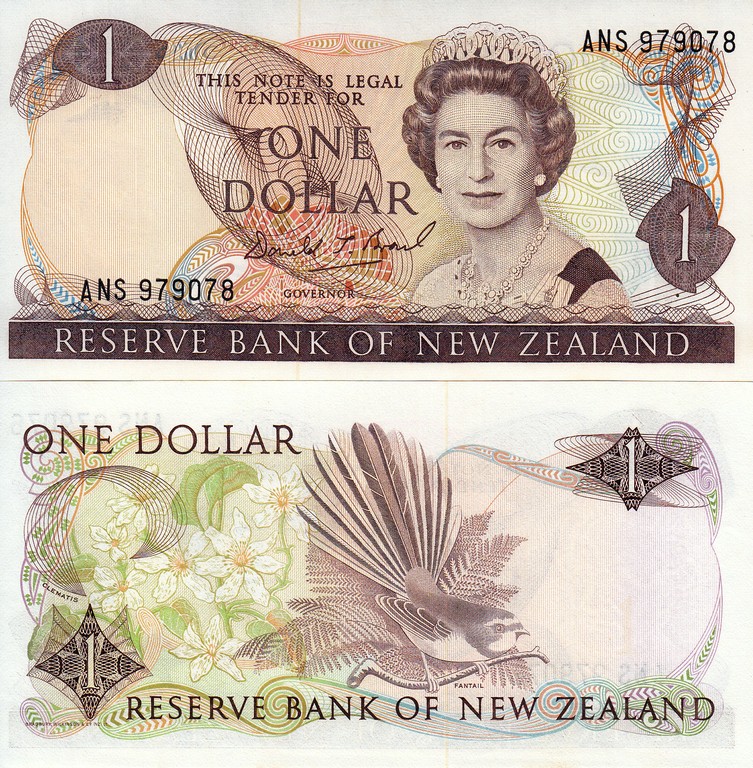 Новая Зеландия Банкнота 1 доллар 1989 - 92 UNC  Серия замещения. Подпись D.T.Brash.