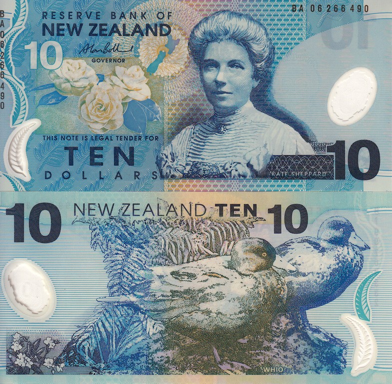 Новая Зеландия Банкнота 10 долларов 2006 UNC Пластик