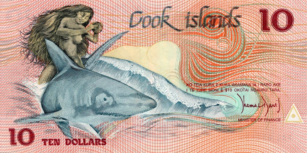 Острова Кука  10 доллара 1987 UNC